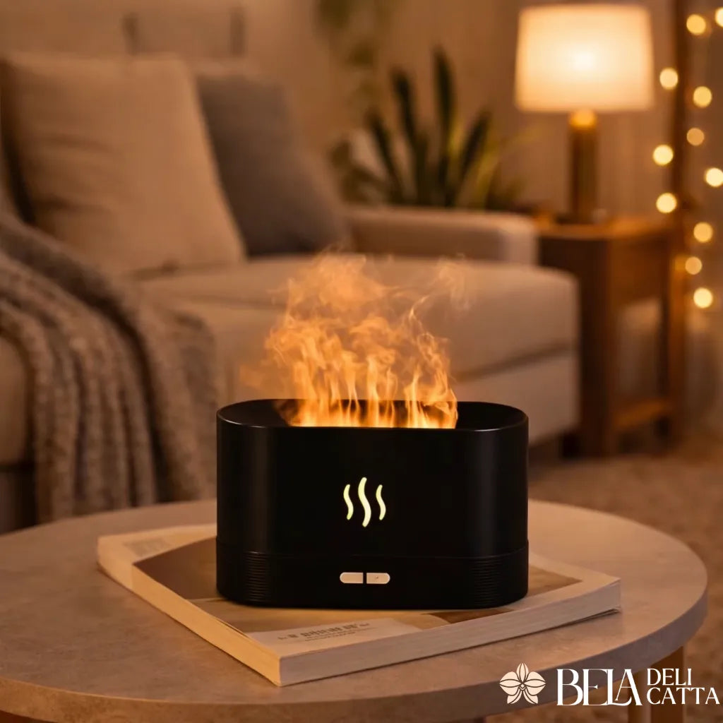 Difusor de Aromaterapia Flame Aroma – Umidificador com Efeito de Chama