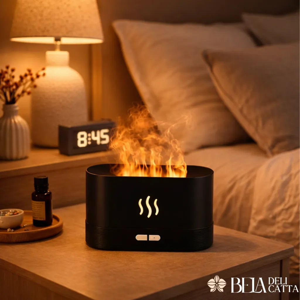 Difusor de Aromaterapia Flame Aroma – Umidificador com Efeito de Chama