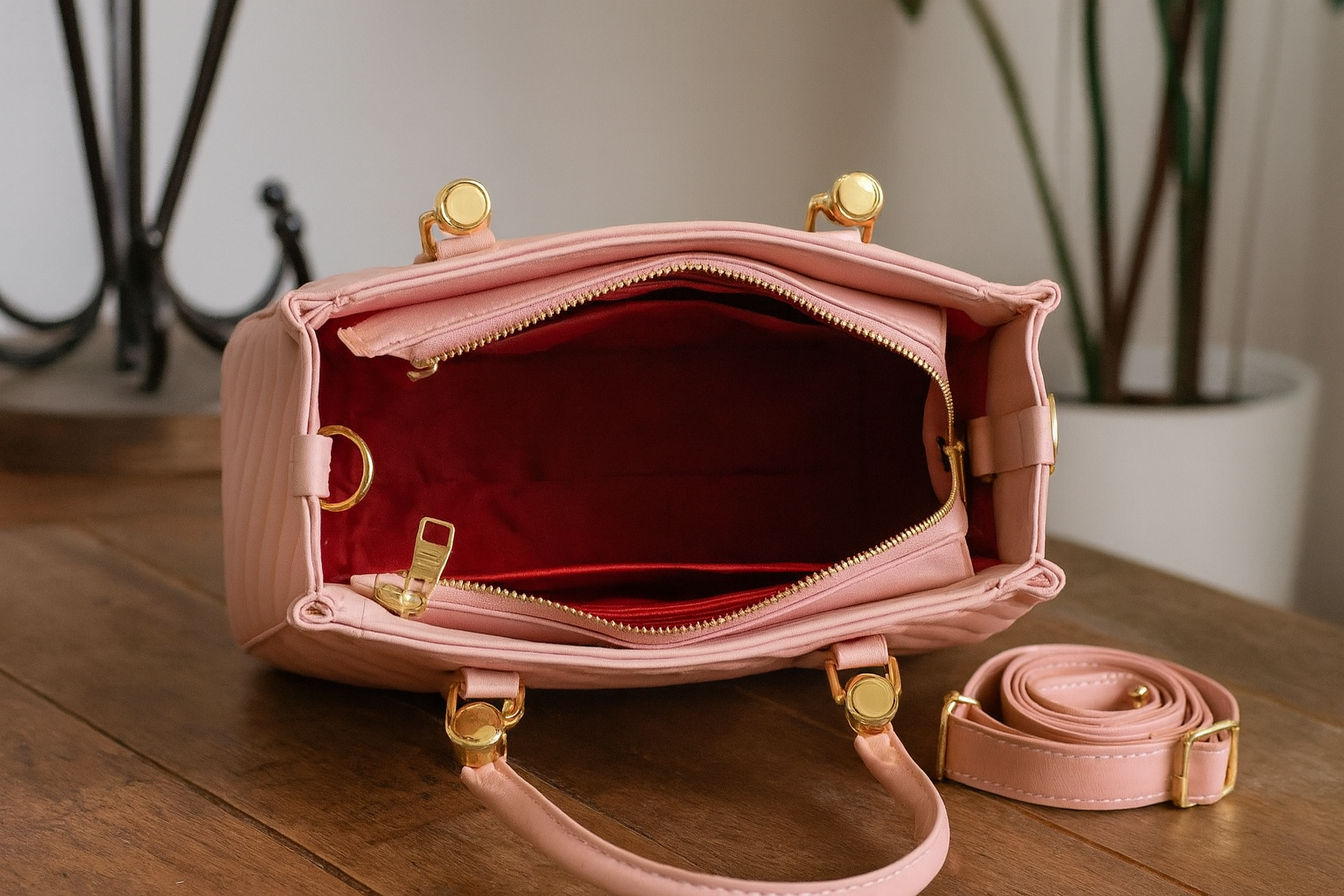 Bolsa Feminina Média Bordada com Alça Ajustável