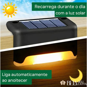 Kit 4 Luminárias Solares LED com Acendimento AutomáticoPowerMax