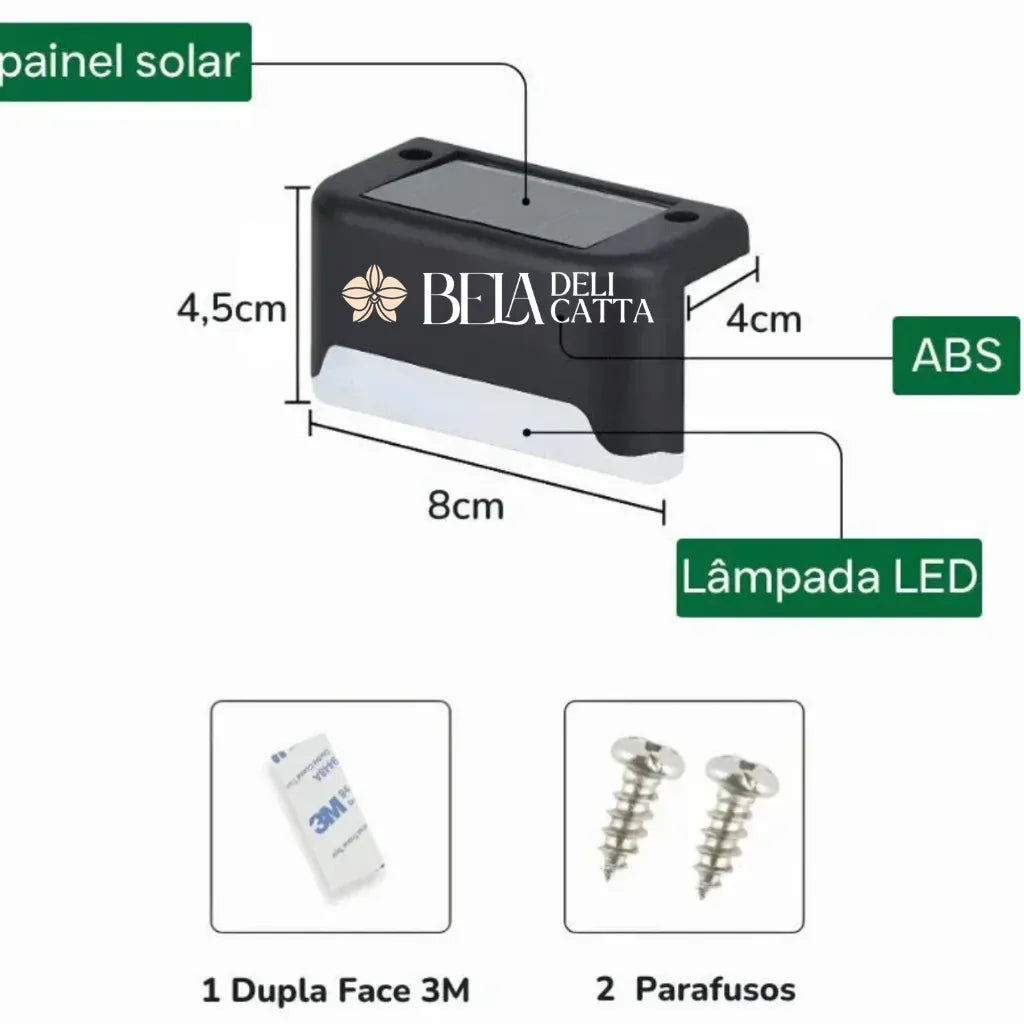 Kit 4 Luminárias Solares LED com Acendimento AutomáticoPowerMax