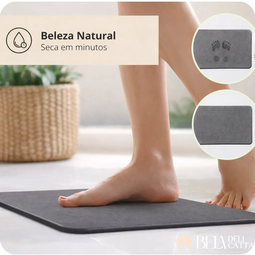 Tapete de Pedra - Seca Instantaneamente e Mantém seu Banheiro Sempre Limpo