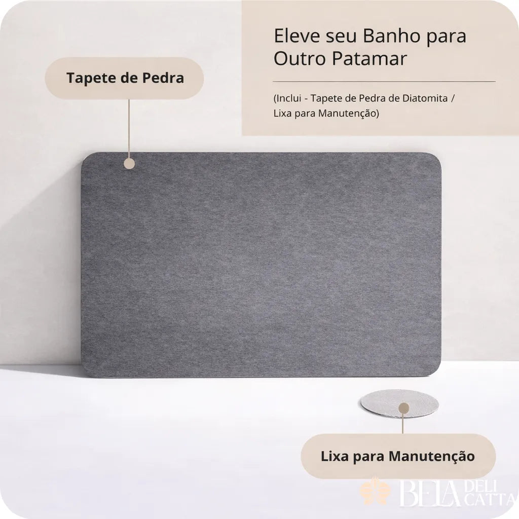 Tapete de Pedra - Seca Instantaneamente e Mantém seu Banheiro Sempre Limpo