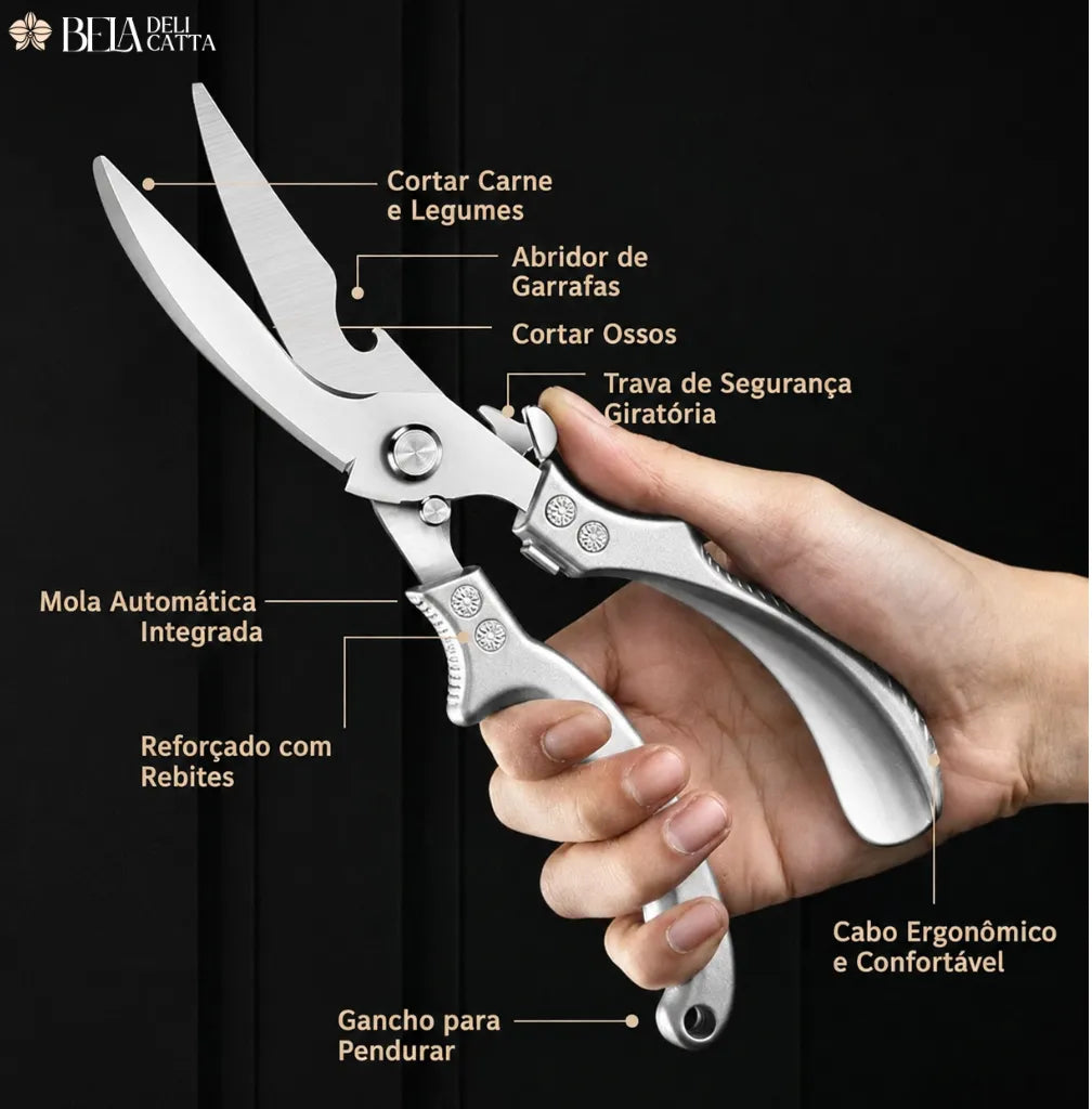 Corte Tudo na Cozinha com Mais Facilidade e Precisão - Tesoura Multiuso