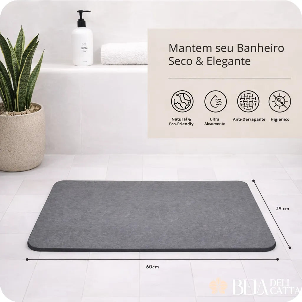 Tapete de Pedra - Seca Instantaneamente e Mantém seu Banheiro Sempre Limpo