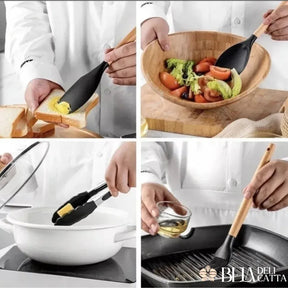 Jogo de Utensílios 12 peças Silicone com Suporte