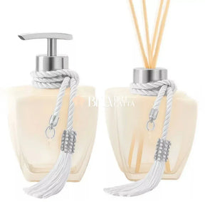 Kit Banheiro Luxo Vidro Degradê Branco - Bela Delicatta