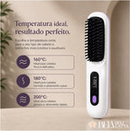 Escova Portátil Alisadora Sem Fio para Cabelo Liso em Minutos