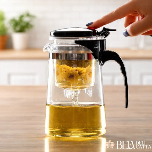 Bule de Vidro 900ml com Infusor | Chá Prático e Elegante