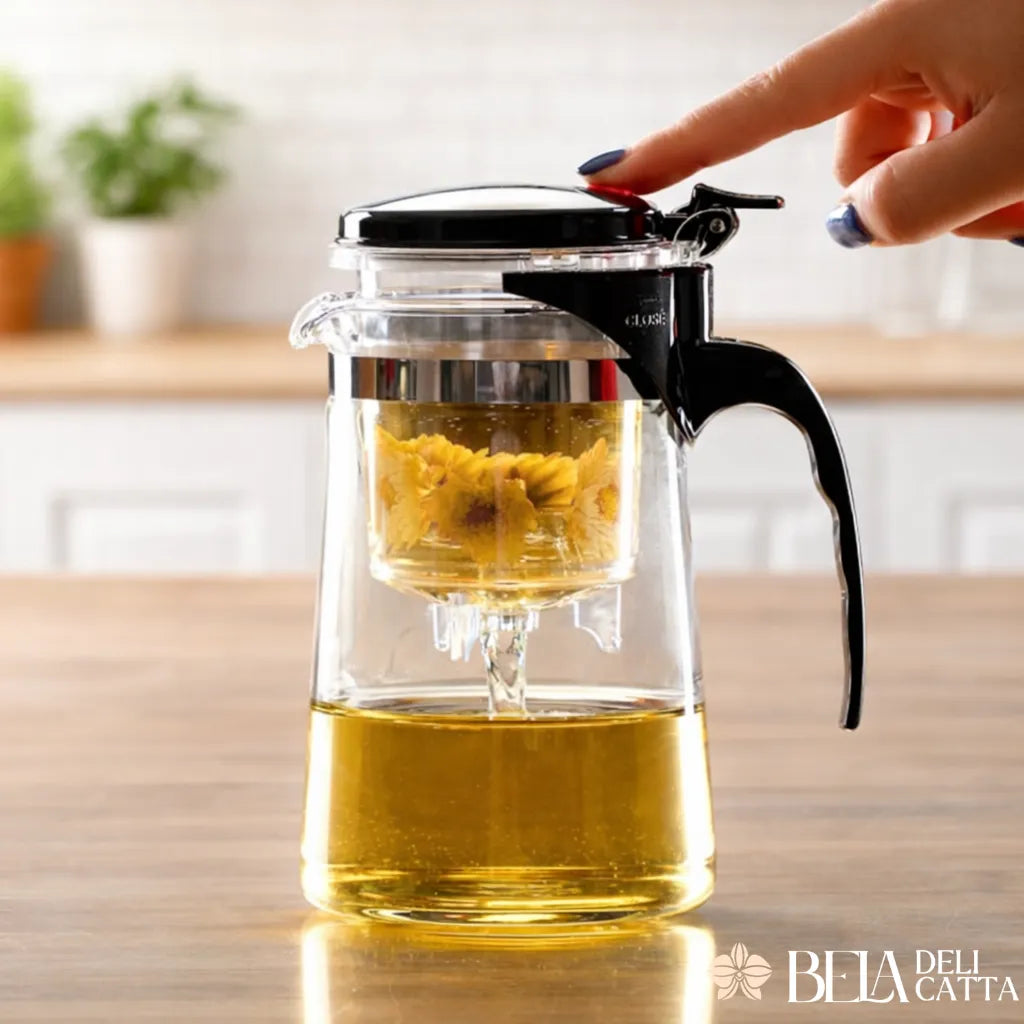 Bule de Vidro 900ml com Infusor | Chá Prático e Elegante