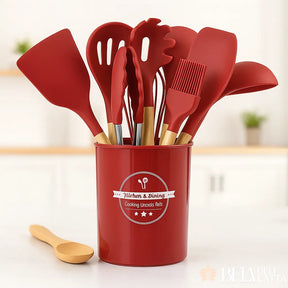 Jogo de Utensílios 12 peças Silicone com Suporte