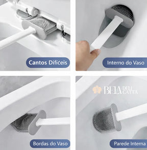 Elimine Bactérias do Seu Banheiro com a Escova Sanitária de Silicone 2 em 1