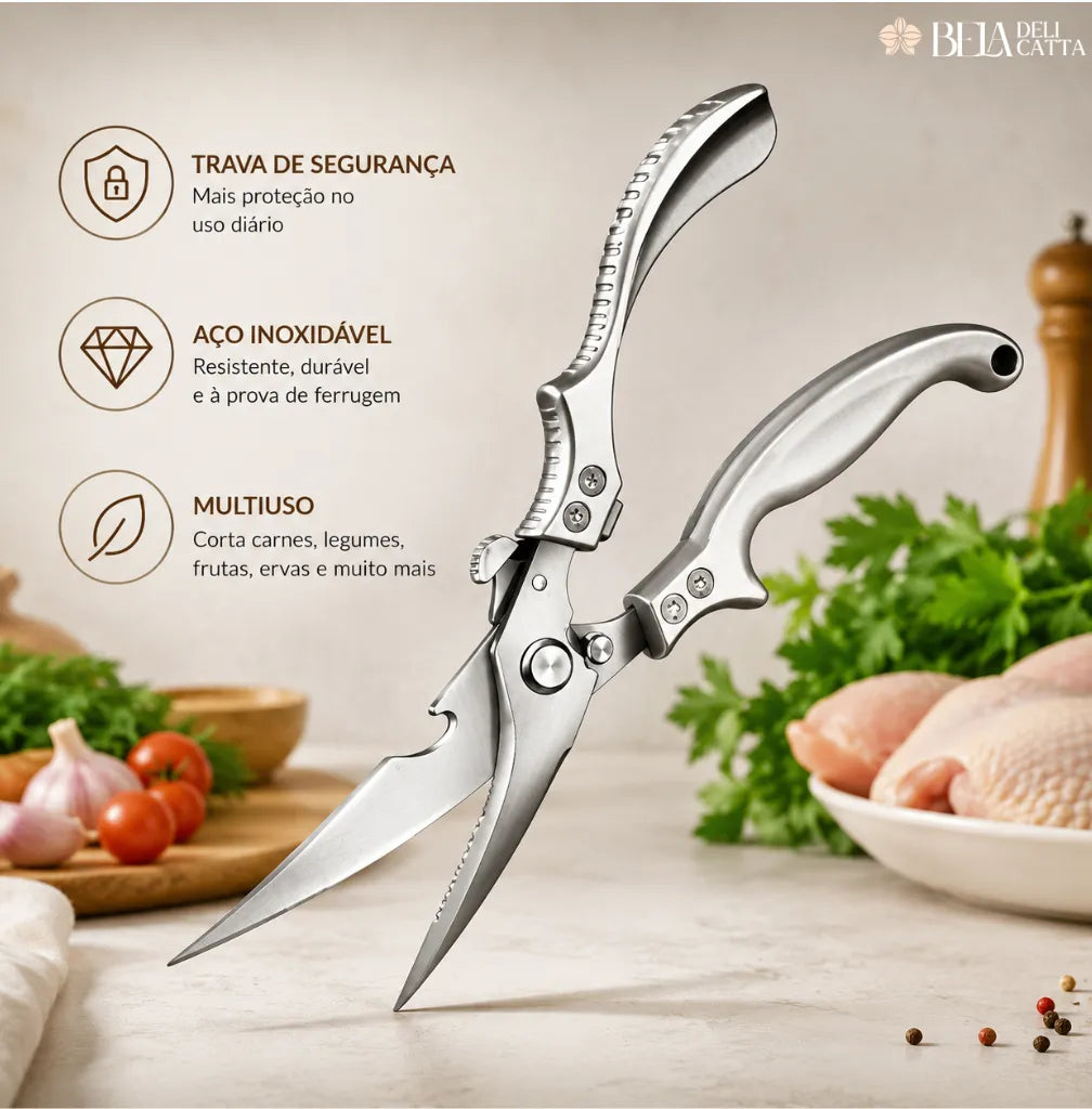 Corte Tudo na Cozinha com Mais Facilidade e Precisão - Tesoura Multiuso