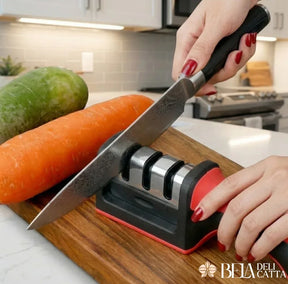 Afiador Profissional De Faca 3 Estágios - Afiação Rápida e Precisa! - Bela Delicatta