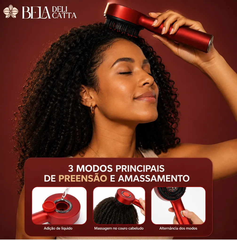 Escova Massageadora Anti Queda com Estímulo Capilar