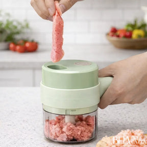 Cortador e Triturador Elétrico 4 em 1 Sem Fio 200ml