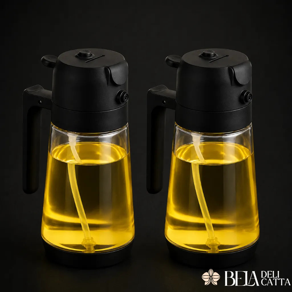 Galheteiro 2 em 1 Spray e Bico Dosador para Azeite e Vinagre - Mais Praticidade na Cozinha