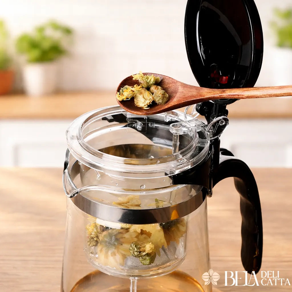 Bule de Vidro 900ml com Infusor | Chá Prático e Elegante