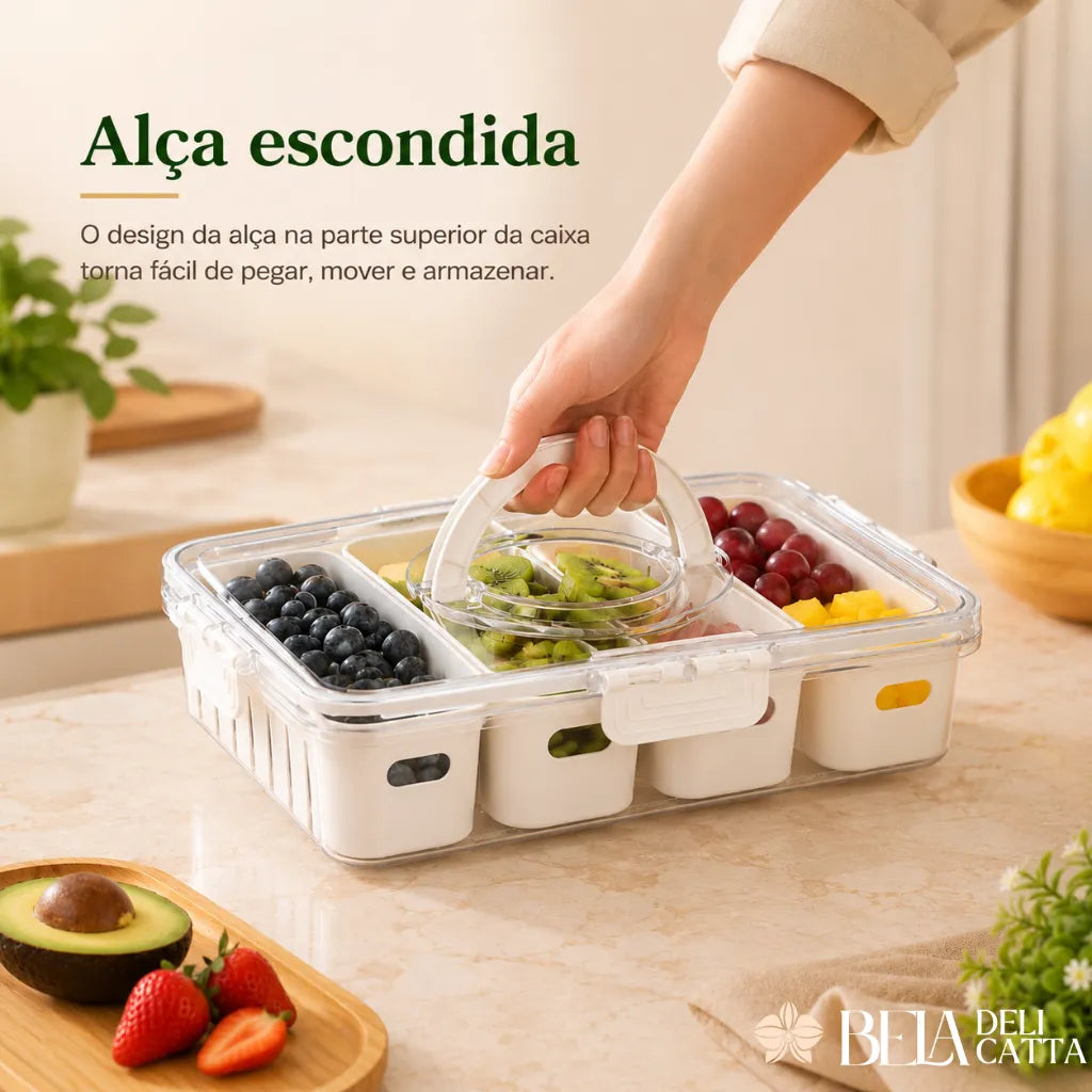Pote Organizador para Geladeira com Divisórias - Mais Organização e Menos Bagunça