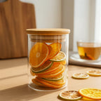 Kit Potes de vidro com tampa de bambu hermética - EcoGlass + Brinde!!!!! - Bela Delicatta