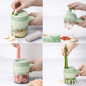 Cortador e Triturador Elétrico 4 em 1 Sem Fio 200ml