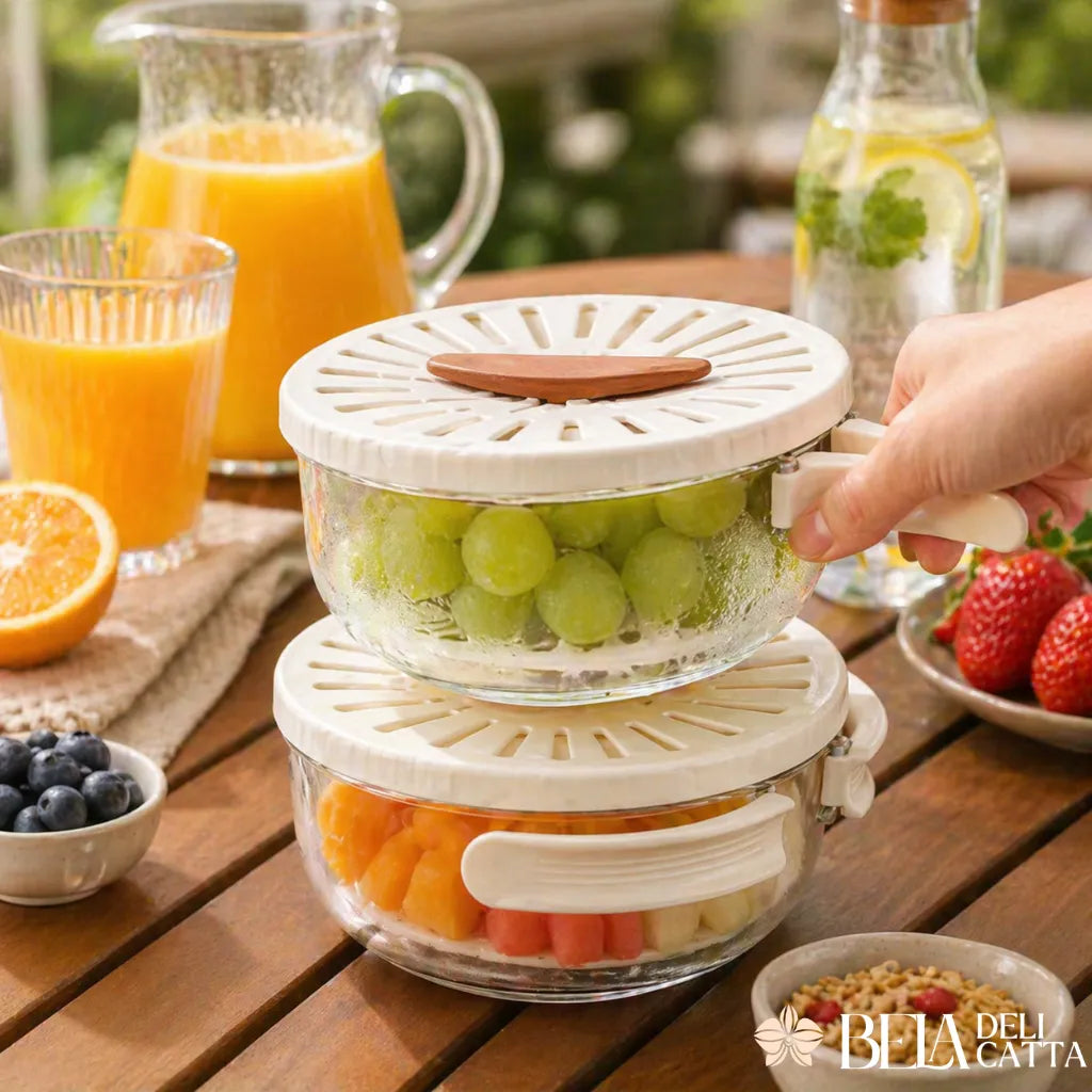 Cesto de Drenagem Dobrável | Lavagem e Armazenamento de Frutas