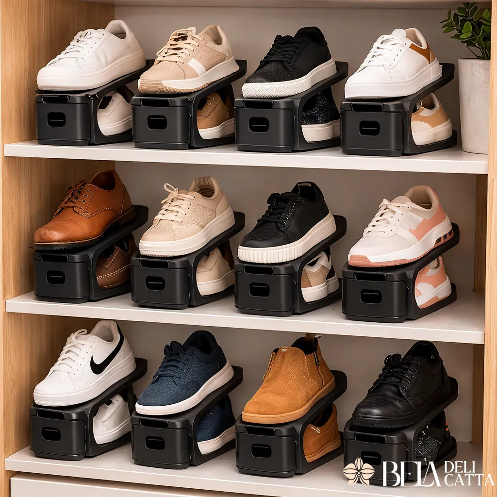 Organizador de Sapatos Ajustável Preto | Economize Espaço no Armário [Compre 5 Leve 10]