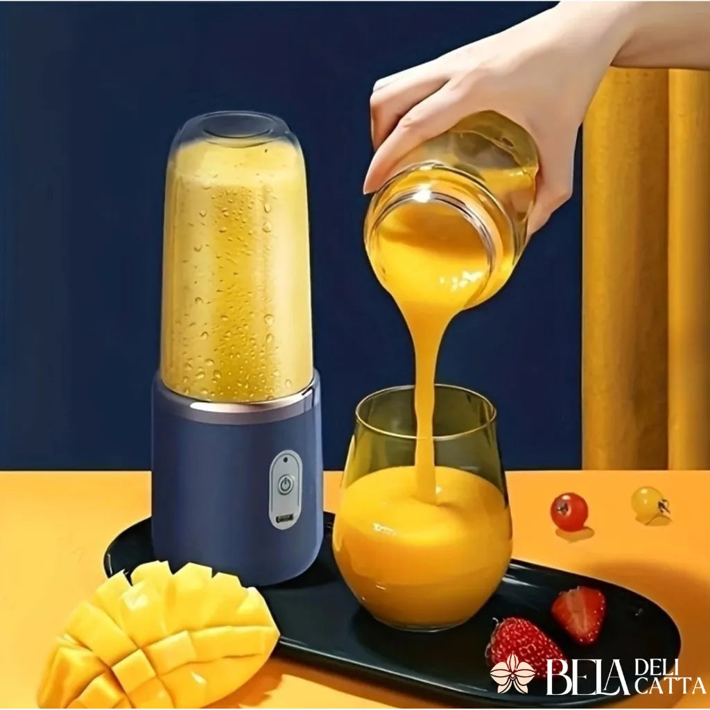 Mini Liquidificador Portátil 400ml | 6 Lâminas para Sucos e Vitaminas - 2 copos