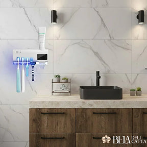 Porta Escova de Dentes com Esterilizador UV com Dispenser - ÚLTIMAS UNIDADES!!!! - Bela Delicatta