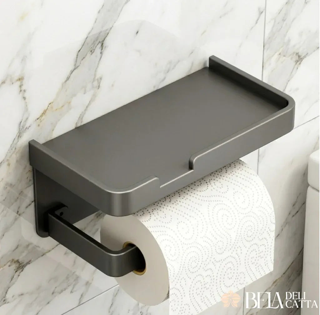 Porta Papel Higiênico de Metal com Suporte para Celular - PREÇO PROMOCIONAL! - Bela Delicatta