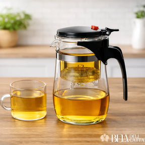 Bule de Vidro 900ml com Infusor | Chá Prático e Elegante
