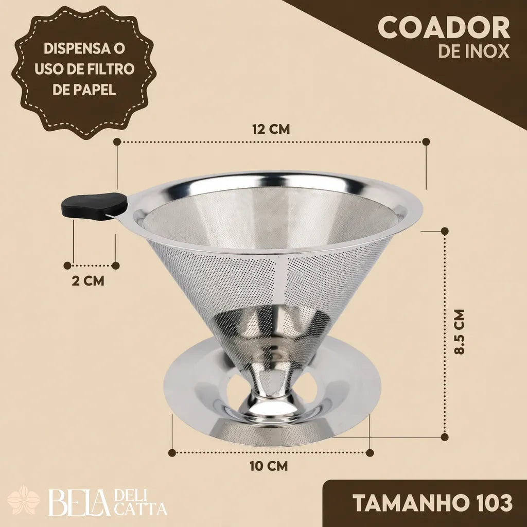 Filtro Coador Inox 101, 102 e 103 Premium | Café Forte e Sustentável