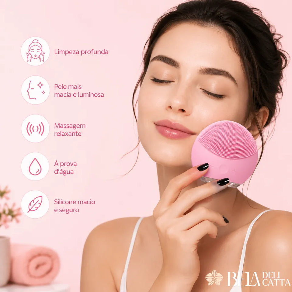 Esponja Facial Elétrica de Silicone para Pele Limpa e Radiante - Preço Promocional!