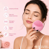 Esponja Facial Elétrica de Silicone para Pele Limpa e Radiante - Preço Promocional!