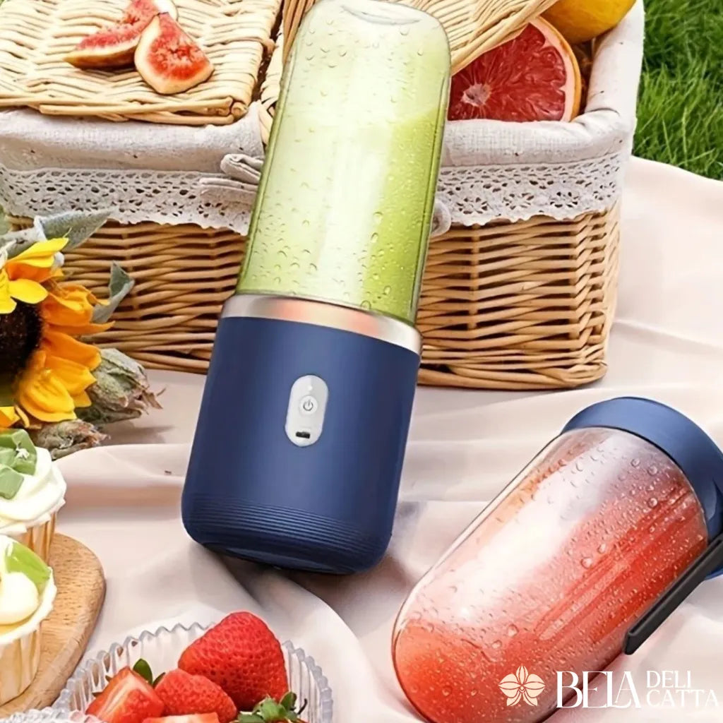 Mini Liquidificador Portátil 400ml | 6 Lâminas para Sucos e Vitaminas - 2 copos