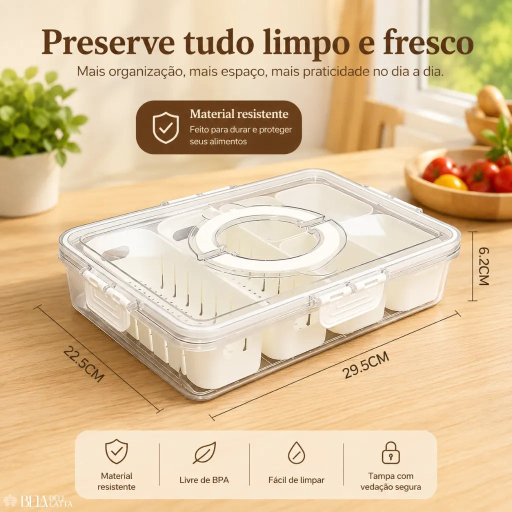 Pote Organizador para Geladeira com Divisórias - Mais Organização e Menos Bagunça