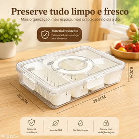 Pote Organizador para Geladeira com Divisórias - Mais Organização e Menos Bagunça