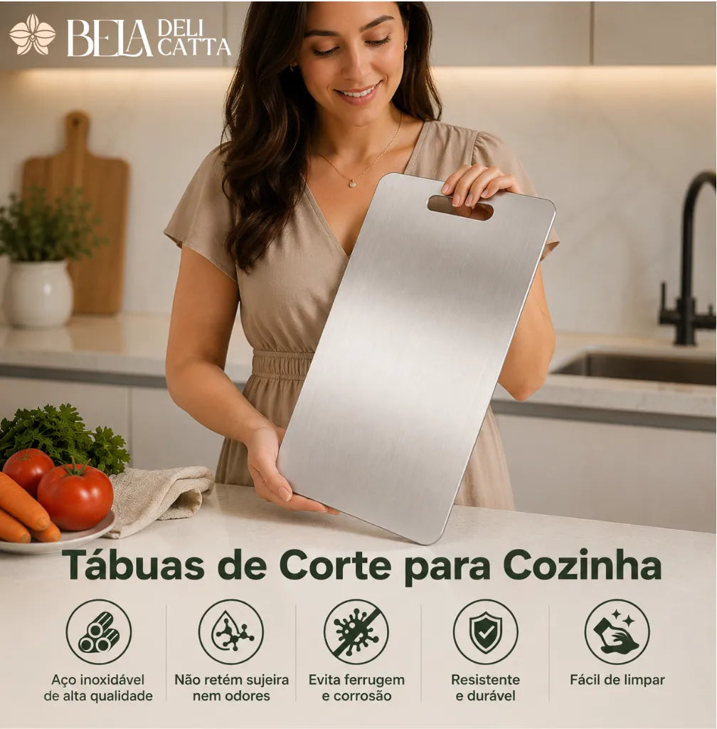SteelChef | Tábua de Corte Inox Premium para Cozinha Moderna
