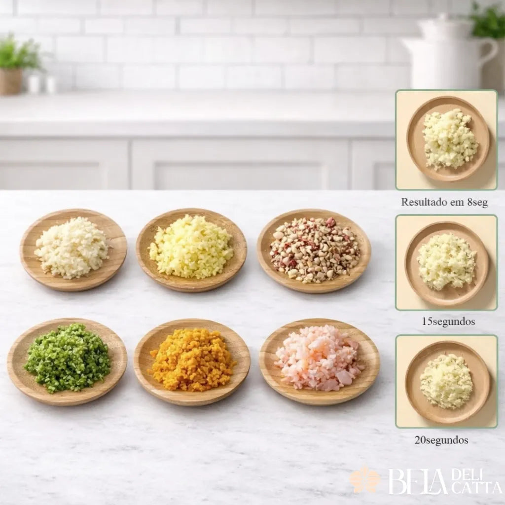 Cortador e Triturador Elétrico 4 em 1 Sem Fio 200ml