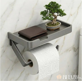 Porta Papel Higiênico de Metal com Suporte para Celular - PREÇO PROMOCIONAL! - Bela Delicatta