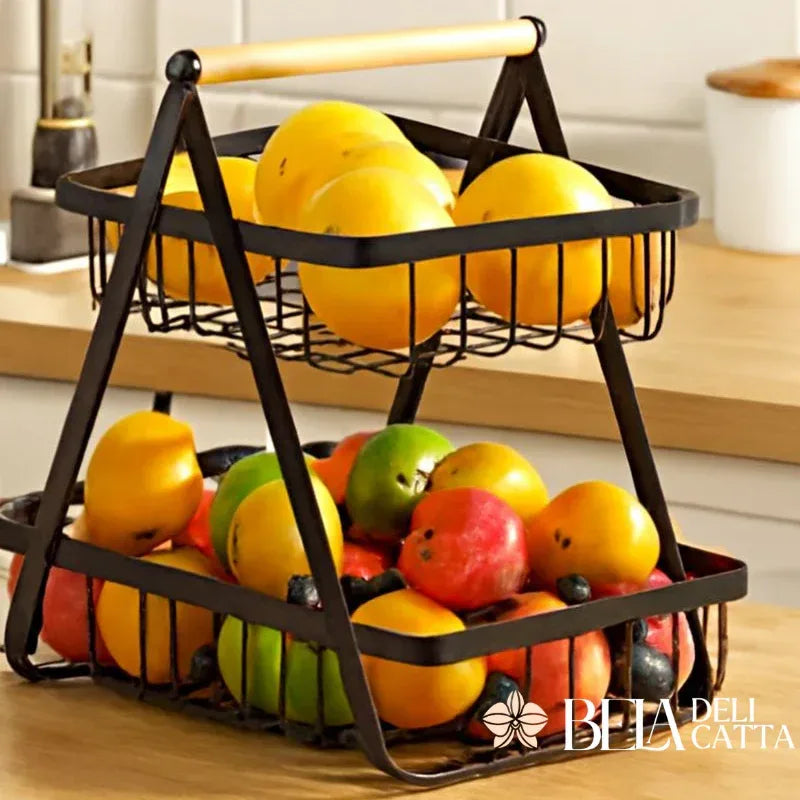 Fruteira ou Cesto Multiuso de Metal Portátil – Organizador para Casa & Cozinha - Bela Delicatta