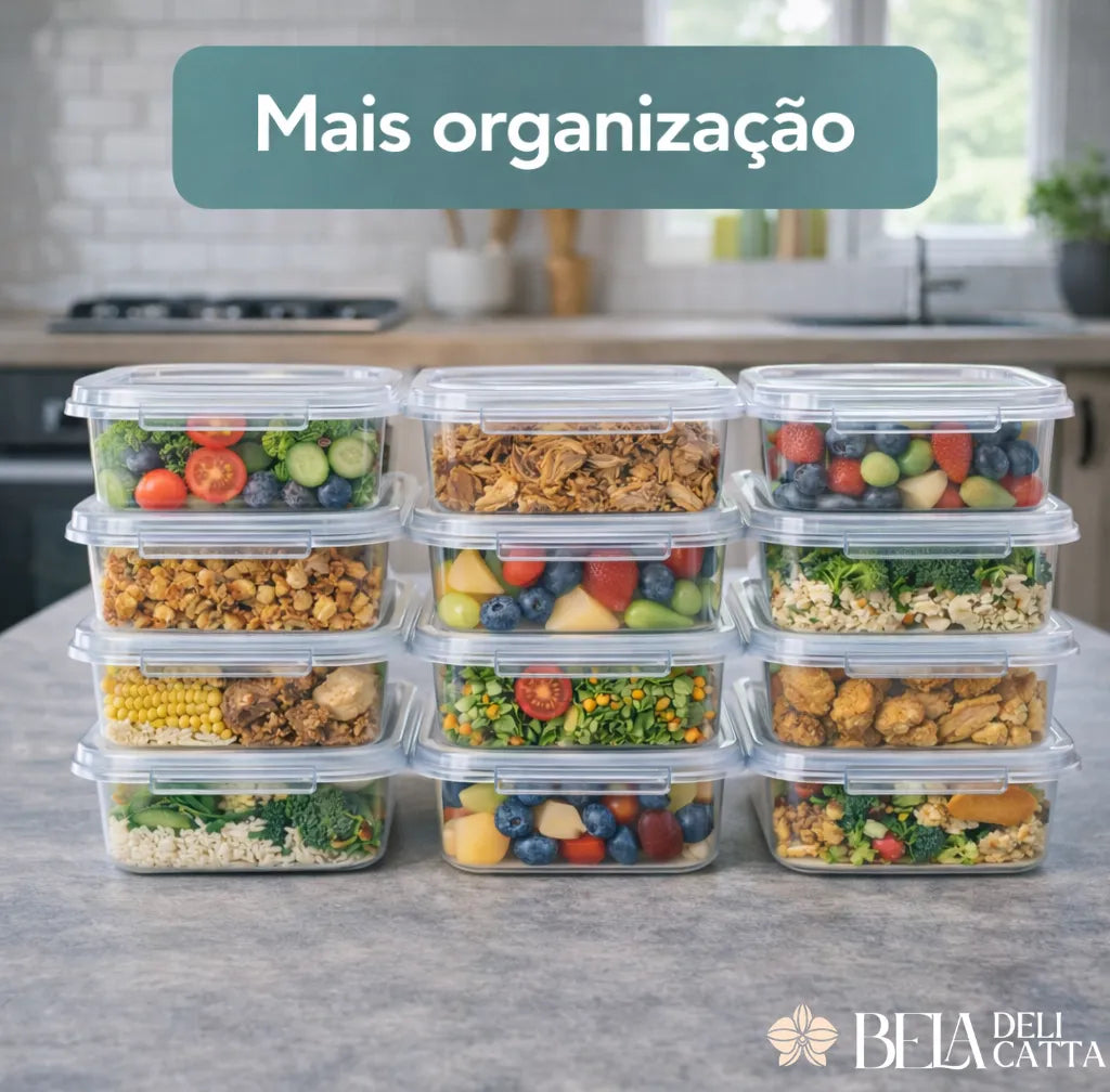 Kit Marmitas 800ml com Trava Hermética – Organize sua Alimentação Sem Esforço
