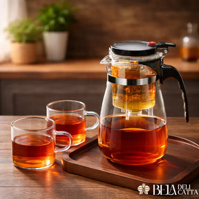 Bule de Vidro 900ml com Infusor | Chá Prático e Elegante