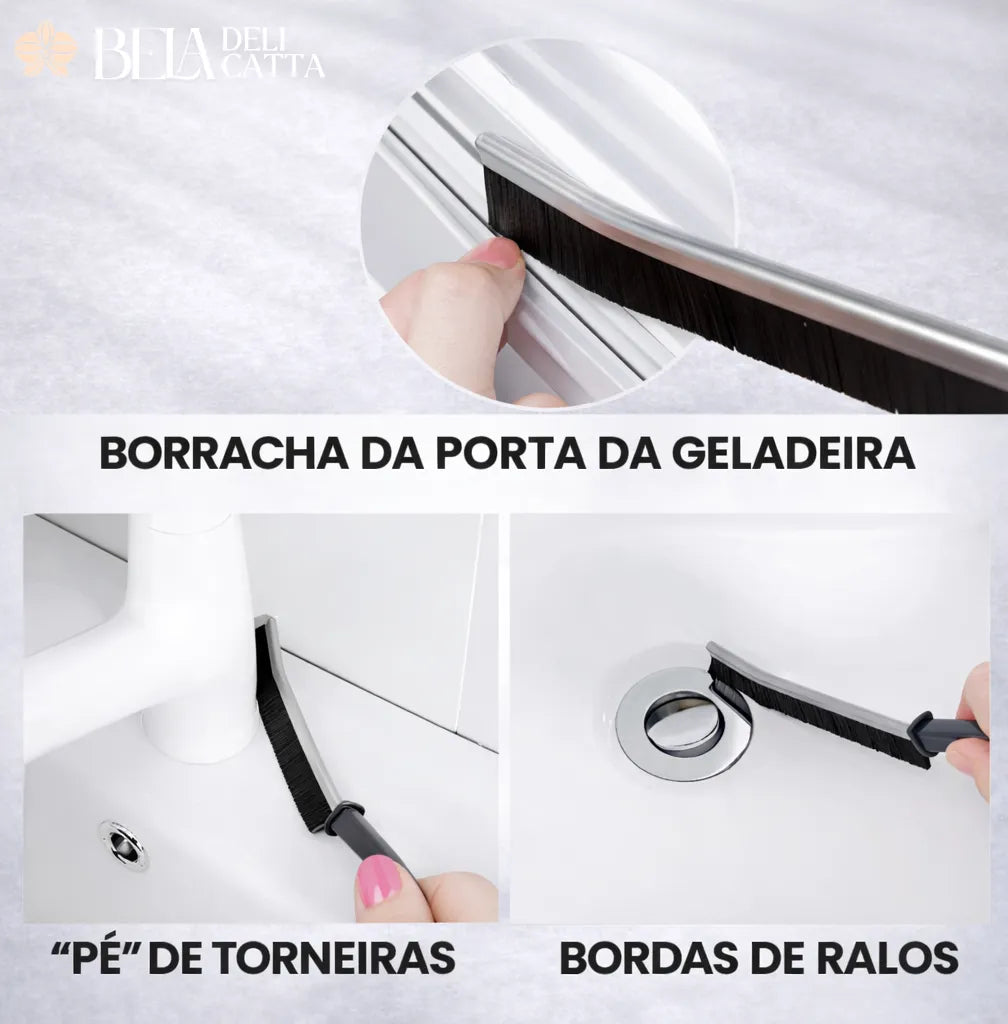🧽 Chega de Sujeira nos Cantinhos – Kit 4 Escovas Multifuncionais