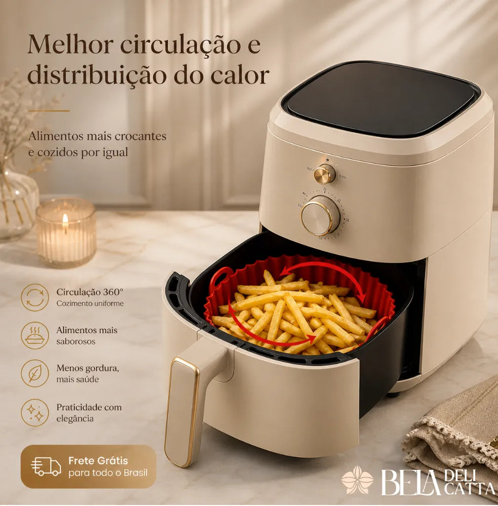 Forma de Silicone para Air Fryer e Forno – Antiaderente e Reutilizável