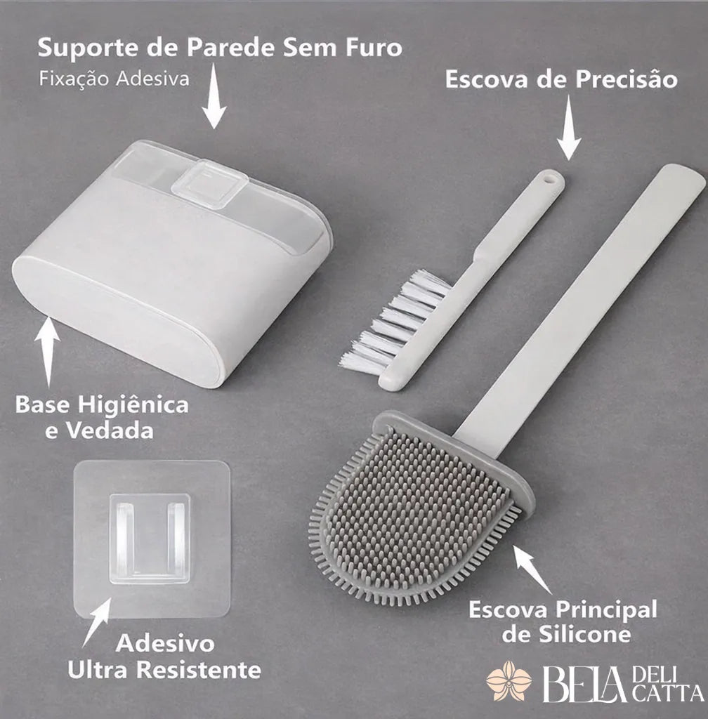 Elimine Bactérias do Seu Banheiro com a Escova Sanitária de Silicone 2 em 1