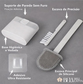 Elimine Bactérias do Seu Banheiro com a Escova Sanitária de Silicone 2 em 1