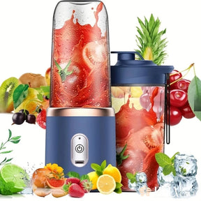 Mini Liquidificador Portátil 400ml | 6 Lâminas para Sucos e Vitaminas - 2 copos