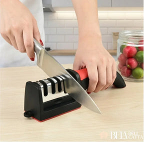 Afiador Profissional De Faca 3 Estágios - Afiação Rápida e Precisa! - Bela Delicatta