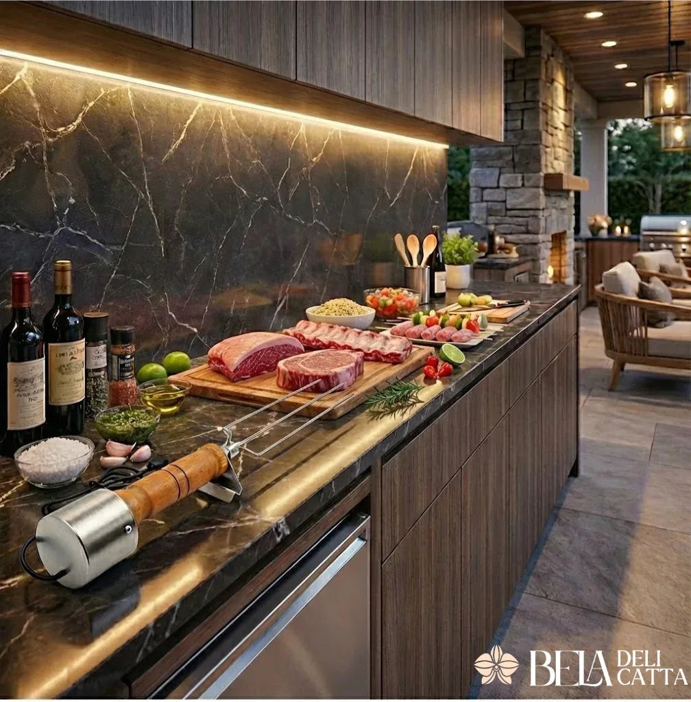 Espeto Elétrico Giratório para Churrasco - Preço Promocional!! - Bela Delicatta